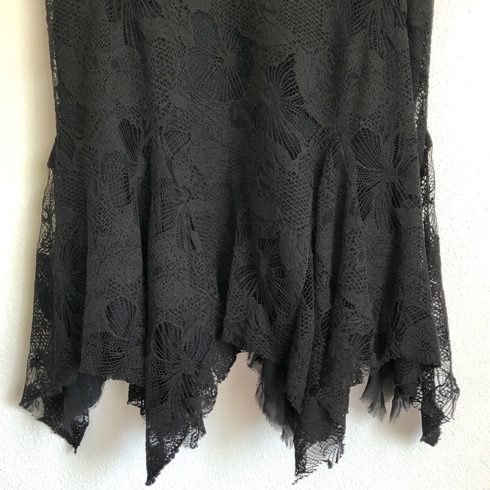 Ralph Lauren Black Label Floral Lace Handkerchief Hem Skirt Size 10 - Picture 4 of 11